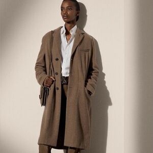 Ralph Lauren Purple Label Norreen Cashmere Wool Tweed Coat